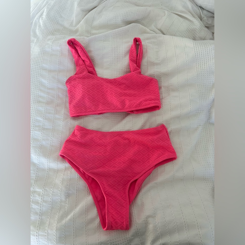 Pink Textured Bikini Set WORN ONCE